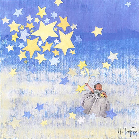 Σάρα, Ακρυλικό κολάζ, 22x22 εκ.